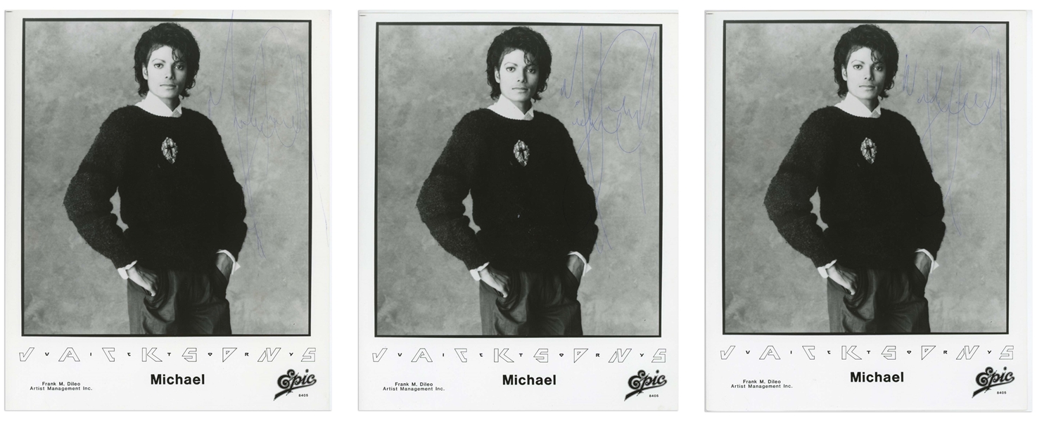 Michael Jackson Lot of Three 8'' x 10'' Photos -- With Roger Epperson COAs for All Three